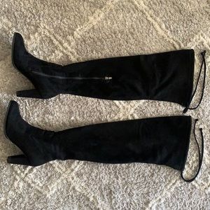 Over the knee suede black boots